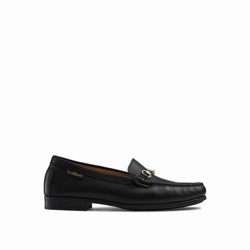 Russell & Bromley Poshmoc Womens Snaffle Trim Loafers Black |GGT3297PV|